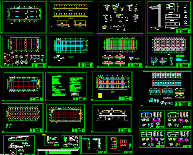 成都二层全钢结构超市图纸